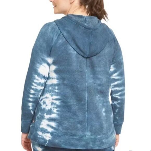 NWT LIVI Blue Tie-Dye Zip Up Sweatshirt - Size: 18/20 - Picture 2 of 9